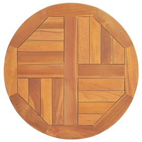 Dessus de table Bois de teck solide Rond 2,5 cm 50 cm