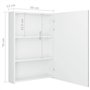 vidaXL Armadietto Bagno con Specchio e LED Bianco Lucido 50x13x70 cm