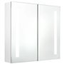 vidaXL Armadietto Bagno con Specchio e LED Bianco Lucido 62x14x60 cm