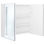 vidaXL Armadietto Bagno con Specchio e LED Bianco Lucido 62x14x60 cm