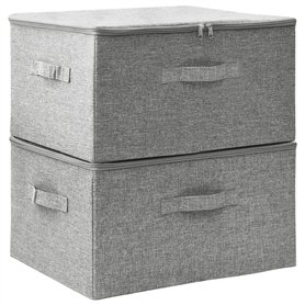 vidaXL - Aufbewahrungsboxen 2 Stk. Stoff 43x34x23 cm Grau