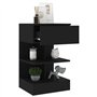 Comodino Nero 40x35x65 cm in Legno Multistrato