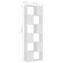 vidaXL Étagère d'Angle Classique 60x24x186 cm - 6 Étagères - Robuste - Blanc