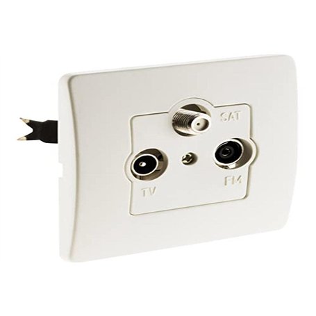 Venus Prise TV Ø9.52 + SAT + FM Blanc