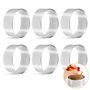 Juuewrryg Lot de 6 Anneaux à Gâteau Perforés Ronds pour la Cuisson, Anneau à Gâteau en Acier Inoxydable avec Trous, Moule à Gâte