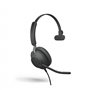 Jabra Evolve2 40 Casque PC Mono Écouteurs Certifié Microsoft Teams à Réduction du Bruit avec Technologie d'Appel à 3 Microphones