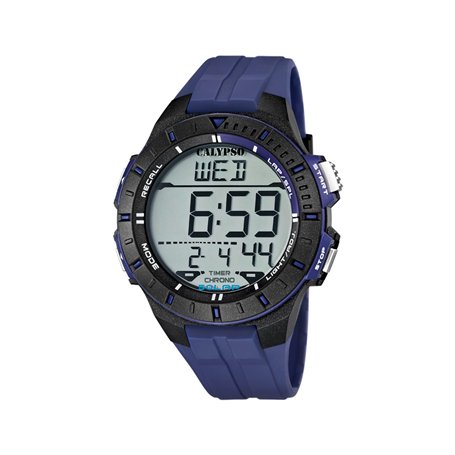 CALYPSO Watches-K5607/2-Montre Garçon-Quartz Digital-Alarme/Chronomètre/Eclairage-Bracelet Plastique Bleu