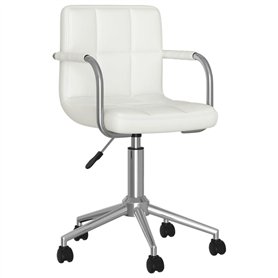 Bussandri Exclusive Chaise de bureau pivotante en cuir synthétique Blanc