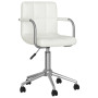 Bussandri Exclusive Chaise de bureau pivotante en cuir synthétique Blanc