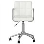 Bussandri Exclusive Chaise de bureau pivotante en cuir synthétique Blanc