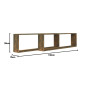 Mensole Parete Cubo 2pz Rovere Fumo 100x15x30 Legno Multistrato