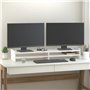 vidaXL Support moniteur en bois de pin massif Blanc 100 x 27 x 15 cm