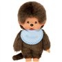 Peluche singe - BANDAI - Monchhichi Bavoir Bleu Ciel - 20 cm