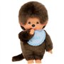 Peluche singe - BANDAI - Monchhichi Bavoir Bleu Ciel - 20 cm