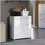 Meuble bas de salle de bain Amanda - Blanc brillant - 2 portes + 1 tiroir - L73 x P31 x H79 cm