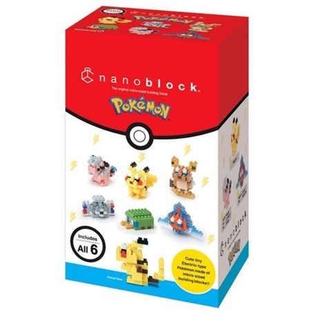 Coffret de 6 figurines en briques - BANDAI - NANOBLOCK - Pack Pokémon type Électrique