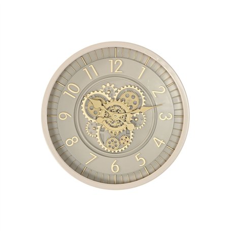 Horloge Murale Home ESPRIT Beige Doré Verre Fer 46 x 8