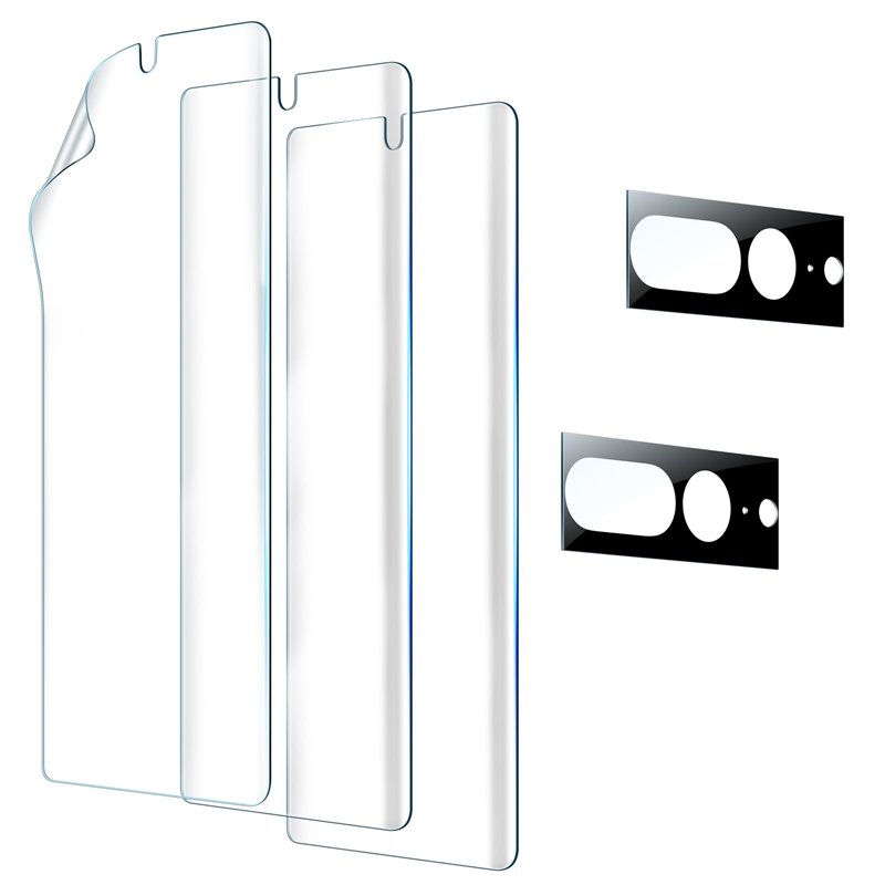 LK 3+2 Protection Ecran Compatible avec Google Pixel 7 Pro Anti-Rayures et Sans Bulles,3pcs Vitre Protection en TPU Flexible et 