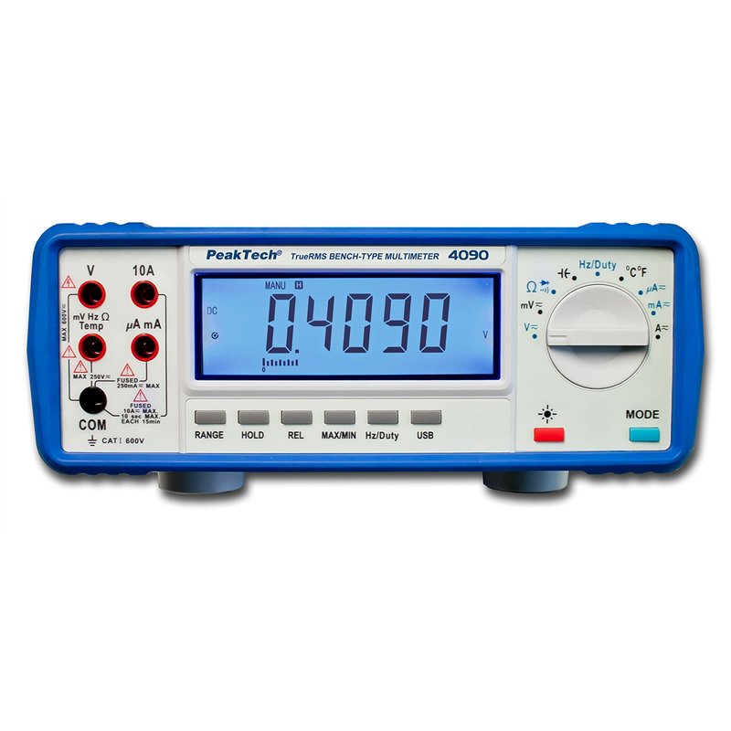 Image secondaire de PeakTech 4090 - Multimètre Numérique de Table True RMS, Écran LCD, 22000 counts, Testeur de Continuité, Interfaces USB, Logiciel