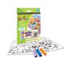 CRAYOLA- Mini Kids-Album d'Activité Colora Efface & Recolore avec 16 Pages Réutilisables et 3 Marqueurs effaçables