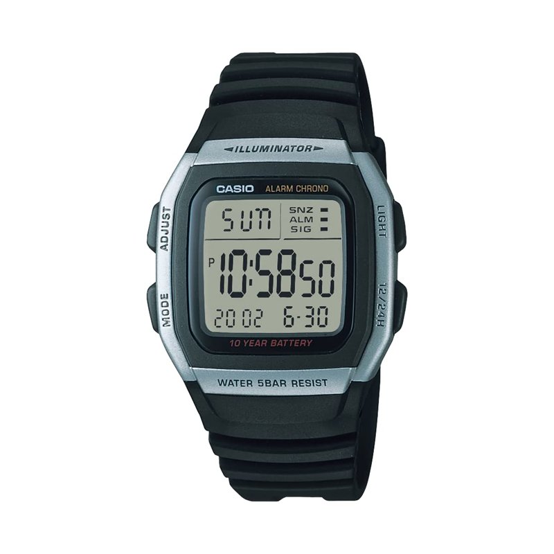 Casio - W-96H-1AV - Montre Homme - Quartz Digitale - Alarme/Chronomètre/Eclairage - Bracelet Plastique Noir