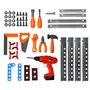 Playkidiz Établi de Construction - Ensemble d'outils pour Enfants - Coffret à Outils Portable Comprenant Une perceuse électrique