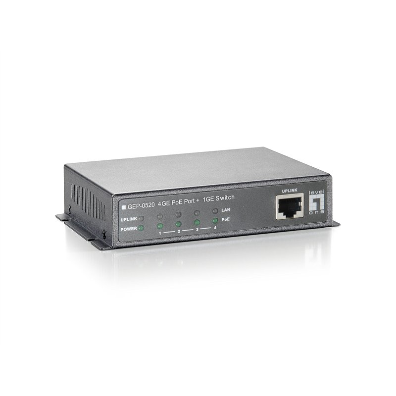 LevelOne GEP-0520 commutateur réseau Gigabit Ethernet (10/100/1000) Connexion Ethernet, supportant l'alimentation Via ce Port (P)
