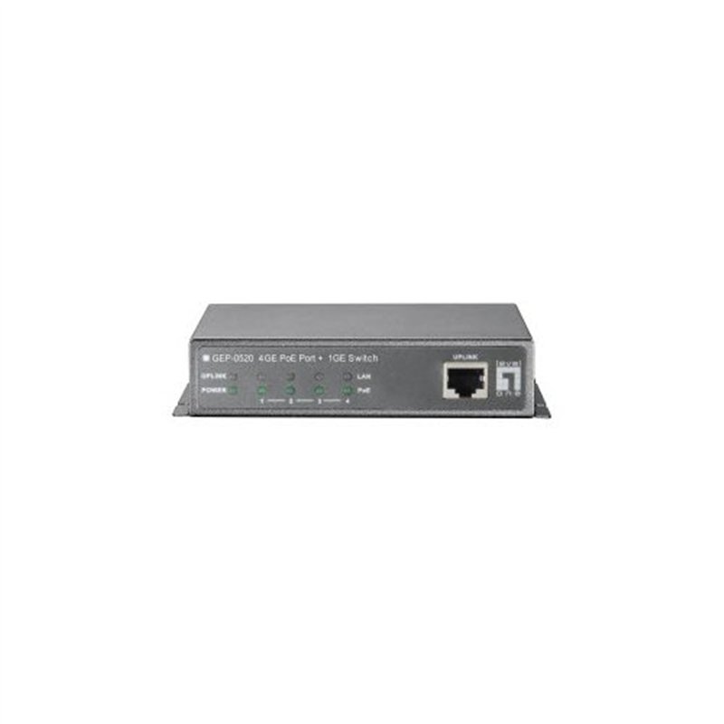 Image secondaire de LevelOne GEP-0520 commutateur réseau Gigabit Ethernet (10/100/1000) Connexion Ethernet, supportant l'alimentation Via ce Port (P)