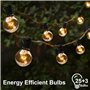 Guirlande Lumineuse Intérieure et Extérieure, 8M Guirlande Guinguette Raccordable avec 25 Ampoules + 3 Ampoules de Rechange pour