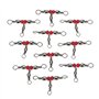 VORCOOL 100 Pcs 3 Way émerillons Rolling T pivotant Leurre T-Turn 3 Voies pivotant Articles de Pêche Accessoires (Rouge)