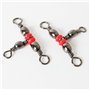 VORCOOL 100 Pcs 3 Way émerillons Rolling T pivotant Leurre T-Turn 3 Voies pivotant Articles de Pêche Accessoires (Rouge)