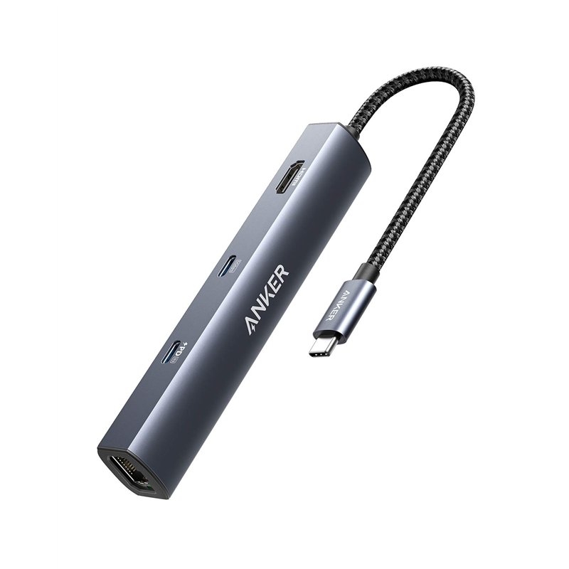 Anker PowerExpand Hub Adaptateur 6 en 1, Power Delivery 65W, HDMI 4K, Ethernet 1Gbps, USB-C, 2 Ports de données USB 3.0, Compati