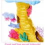 Barbie Coffret Barbie Mermaid Power avec Poupée Chelsea Sirène, 4 Figurines d’Animaux, 1 Espace de Jeu Récif Corallien et Access