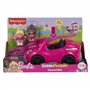 Fisher-Price Coffret Little People Cabriolet de Barbie avec 1 véhicule sonore à Pousser et 2 Figurines, Jouet Enfant, Dès 18 Moi
