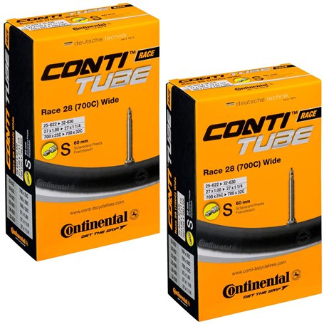 Continental Race 28 32c Chambre à air pour vélo avec Valve Presta 60 mm (Paire) Packs Unisexe