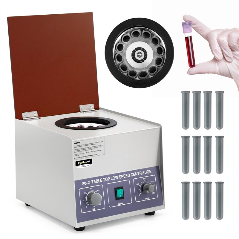 CGOLDENWALL Centrifugeuse Laboratoire Professionnelle Électrique Médicale 12x20ml 4000rpm avec Minuterie 0-120 Mins Vitesse Régl