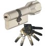 ABUS EC550 Cylindre de serrure à bouton 30/30 mm avec 6 clés Gris Nickel/Blanc Perle