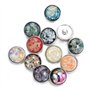 Soleebee 24 pcs Bouton Pression en Cristal Coquille Opale Bijoux Charms de 20mm