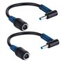 HP Lot de 2 Câbles Adaptateurs d'Alimentation pour Ordinateur Portable 7,4 mm x 5 mm Femelle Vers 4,5 mm x 3 mm Mâle Coudé pour