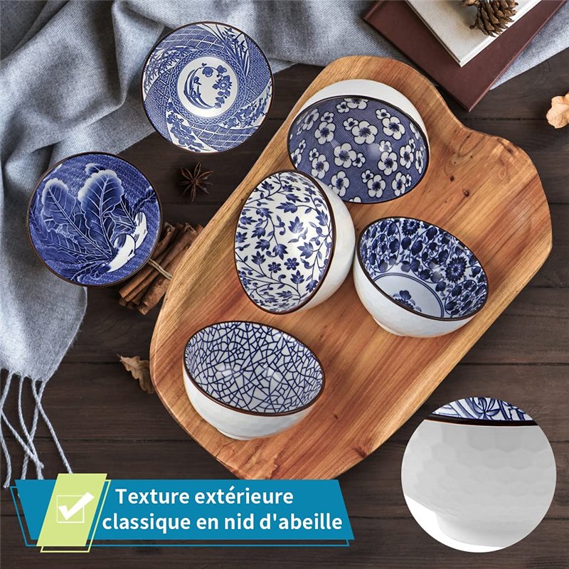 Image secondaire de Skelang 6 Pcs Bol petit dejeuner porcelaine, bols cereales, bol soupe céramique, pour stocker des céréaless, de la soupe, du des