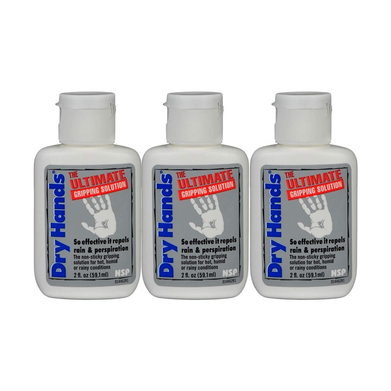 Lot de 3 flacons de solution anti-adhérente pour les mains Dry Hands, convient au golf/sport, 60 ml
