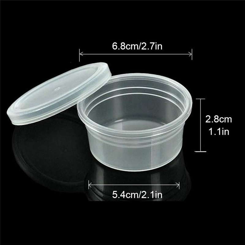 Image secondaire de 24 pièces boîtes de rangement pour slime en plastique transparent anti-fuite en mousse de boule de stockage de tasses de stockag