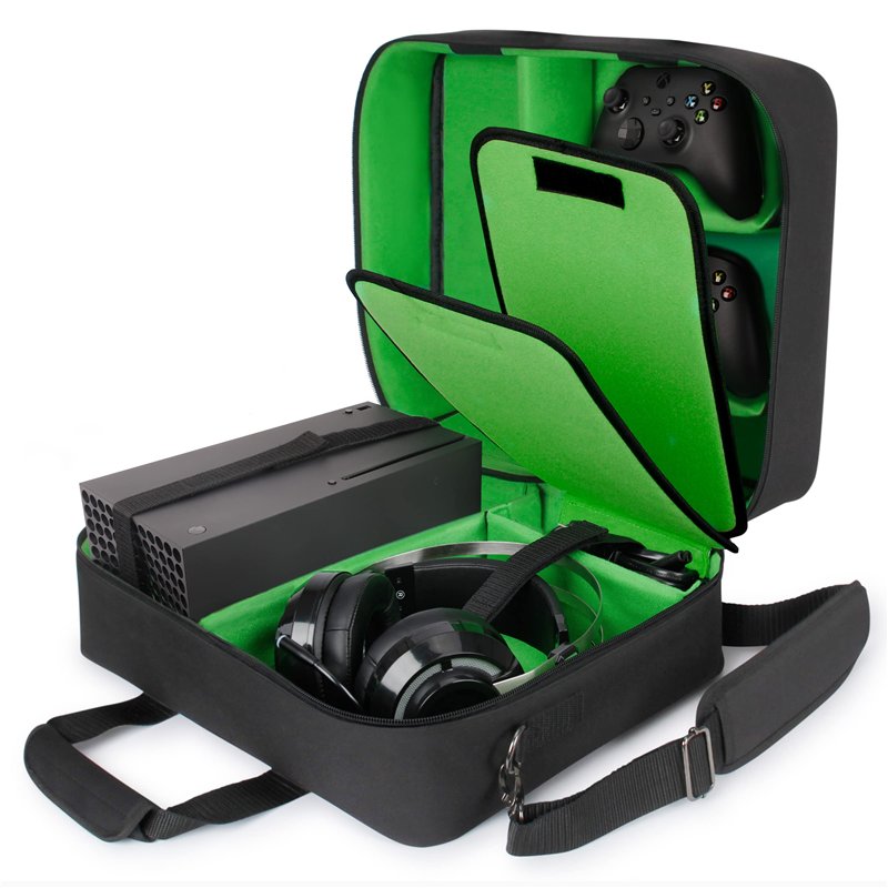 USA Gear Xbox Étui - Étui pour Console Compatible avec Xbox Series X Et Xbox Series S avec Intérieur Personnalisable pour Manett