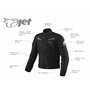 JET Blouson moto imperméable avec armure veste moto multi fonctionnel textile (Noir, L (EU 50-52))