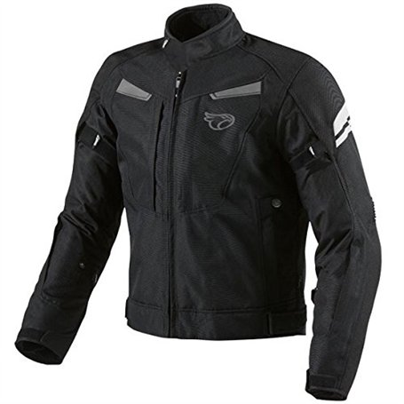 JET Blouson moto imperméable avec armure veste moto multi fonctionnel textile (Noir