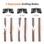 Housolution Sécateur à Jardin/Ciseaux de Greffage 2 en 1, 3 Lames de Greffe Remplaçables (Coupe en V/en Ω/en U) Jardinage Profes