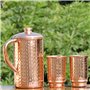 Healthgoodseu Pichet En Cuivre Et Lot De 2 Gobelets Pour Les Bienfaits De La Santé Ayurveda | Carafe D'Eau En Cuivre Martelé Pur