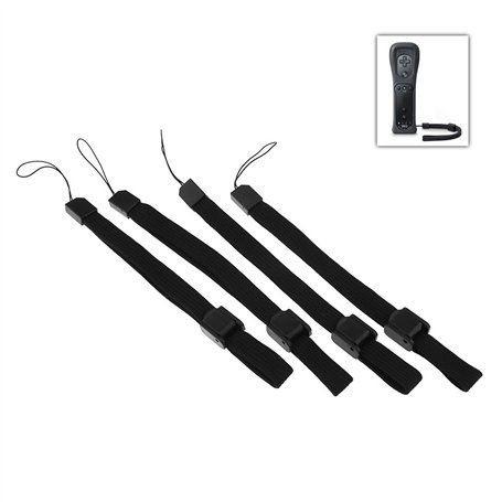 Create idea 4pcs Lanière Dragonne avec boucle Noir Compatible avec Wii Contrôleur Téléphone Bracelet à poignet NOIR PSP DSL 3DS