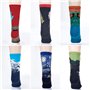 Czemo 6 paires Chaussettes D'art Imprimées Multicouleur Coton D'équipage Homme Femme - Multicolore - Taille unique