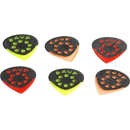 DAVA (Jazz Grips Combo) Médiators Pour Guitare - Hang Bag Avec 6 Pièces 9234